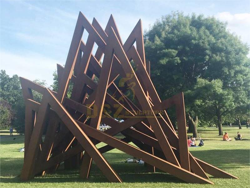 Outdoor corten steel mountain sculpture city square park garden rockery landscape sculpture DZ-242