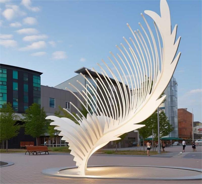 Large Outdoor Public Sculpture Metal Wing Sculpture