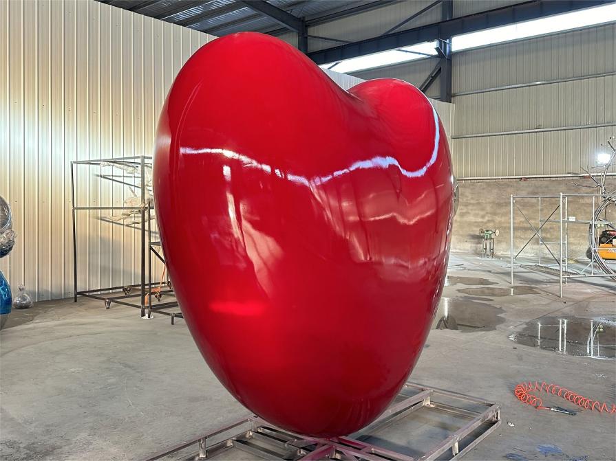 Giant red heart metal art sculpture for sale custom sculpture DZ-247