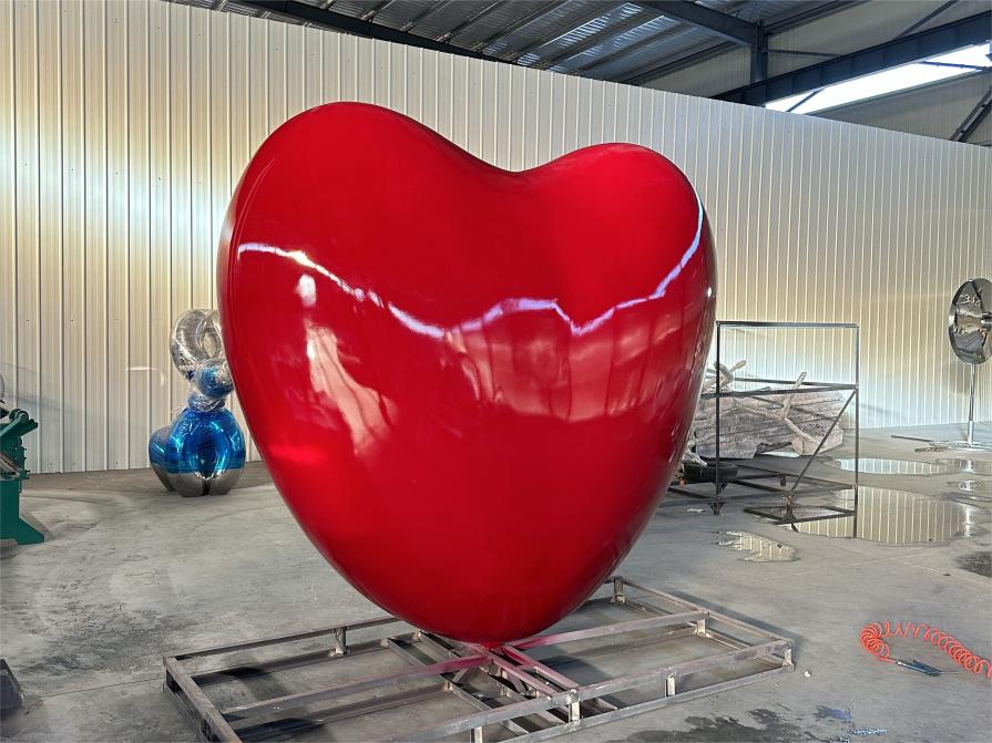 Giant red heart metal art sculpture for sale custom sculpture DZ-247