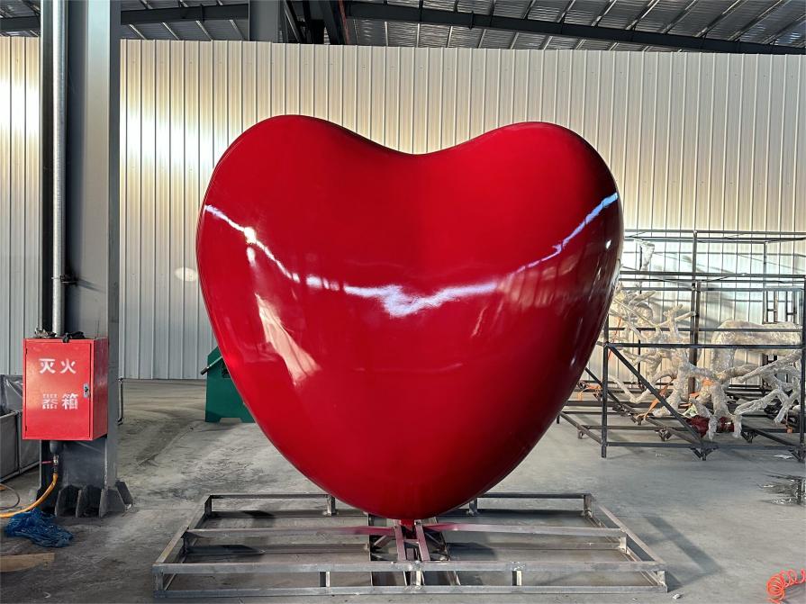 Giant red heart metal art sculpture for sale custom sculpture DZ-247