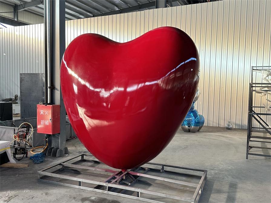 Giant red heart metal art sculpture for sale custom sculpture DZ-247