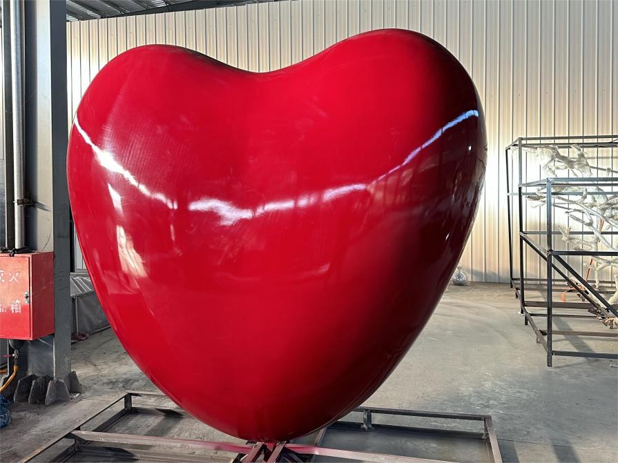 Giant red heart metal art sculpture for sale custom sculpture DZ-247