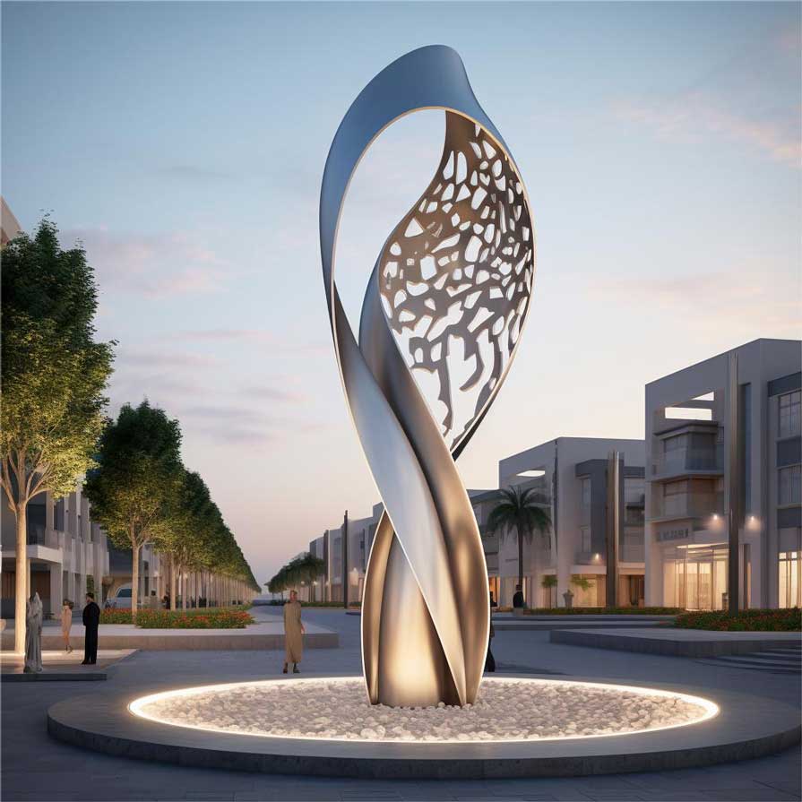 Large city landscape sculpture modern creative landmark sculpture customization DZ-250