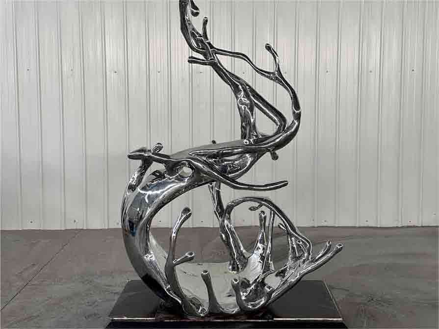 Large metal wave art sculpture for sale urban hotel commercial club landscape decoration DZ-258