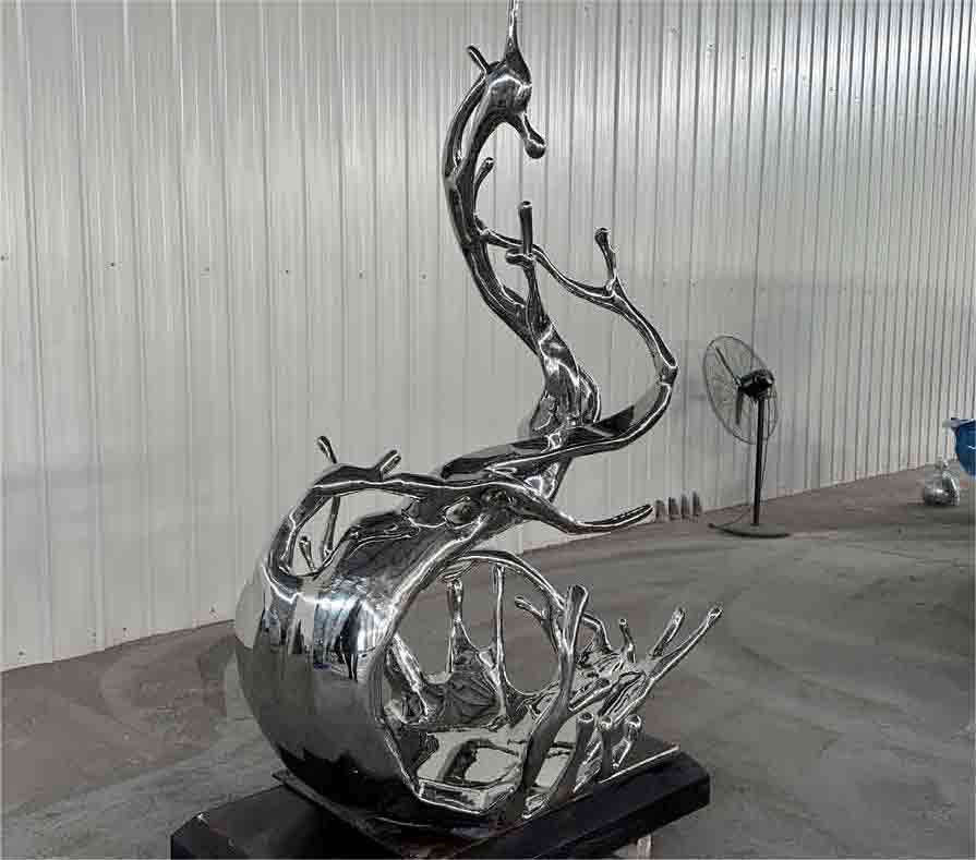 Large metal wave art sculpture for sale urban hotel commercial club landscape decoration DZ-258