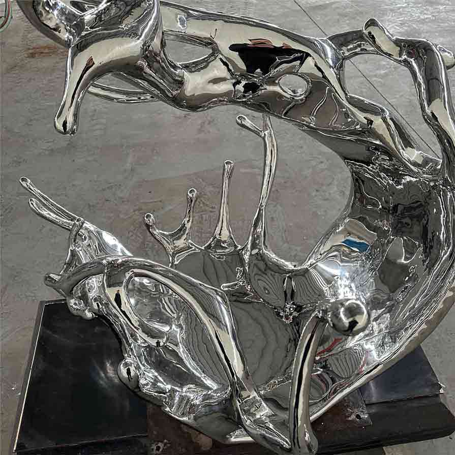 Large metal wave art sculpture for sale urban hotel commercial club landscape decoration DZ-258