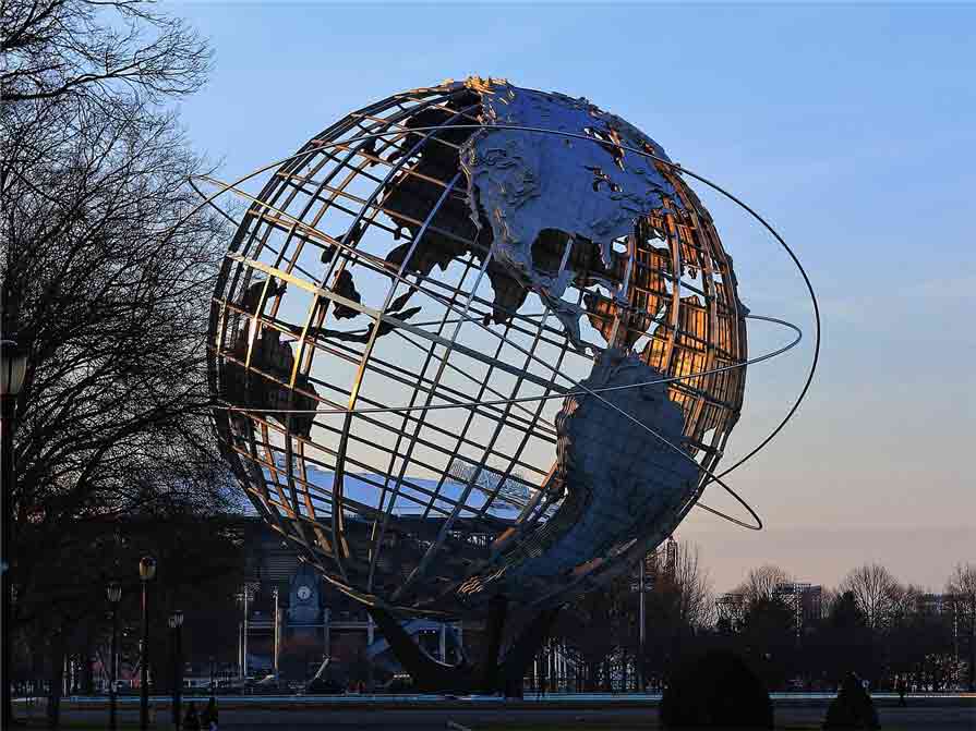 Custom made large outdoor public metal globe sculpture DZ-268