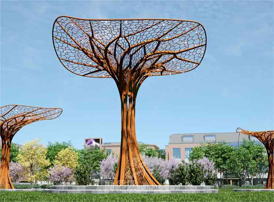 The application of tree sculptures in modern landscape design