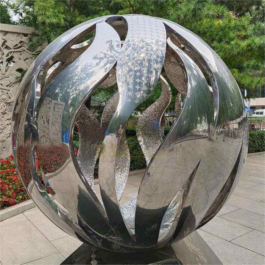 Six trendsetting large metal garden sphere sculptures