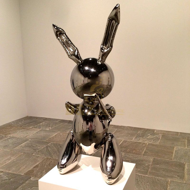 Life Size Stainless Steel MIrror Modern Rabbit Sculpture
