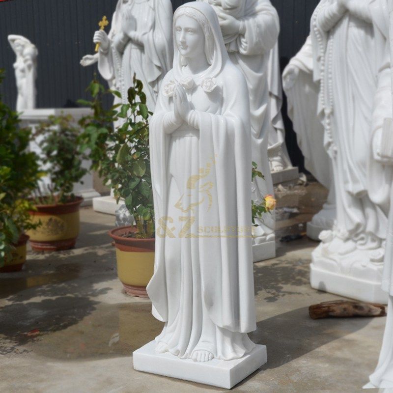 Stone Praying Virgin Mary Sculpture