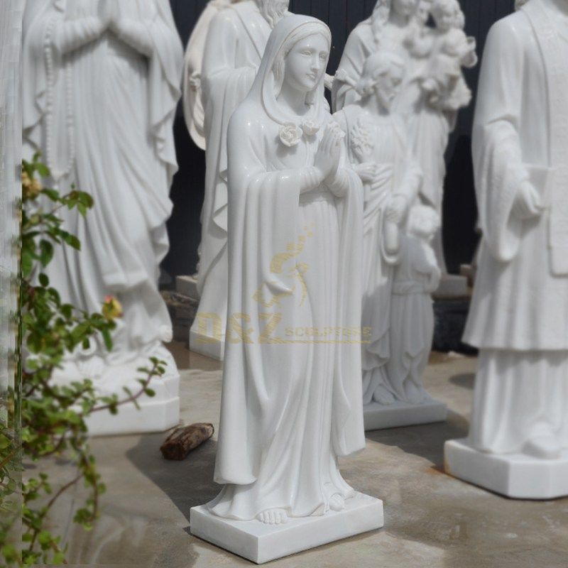 Stone Praying Virgin Mary Sculpture