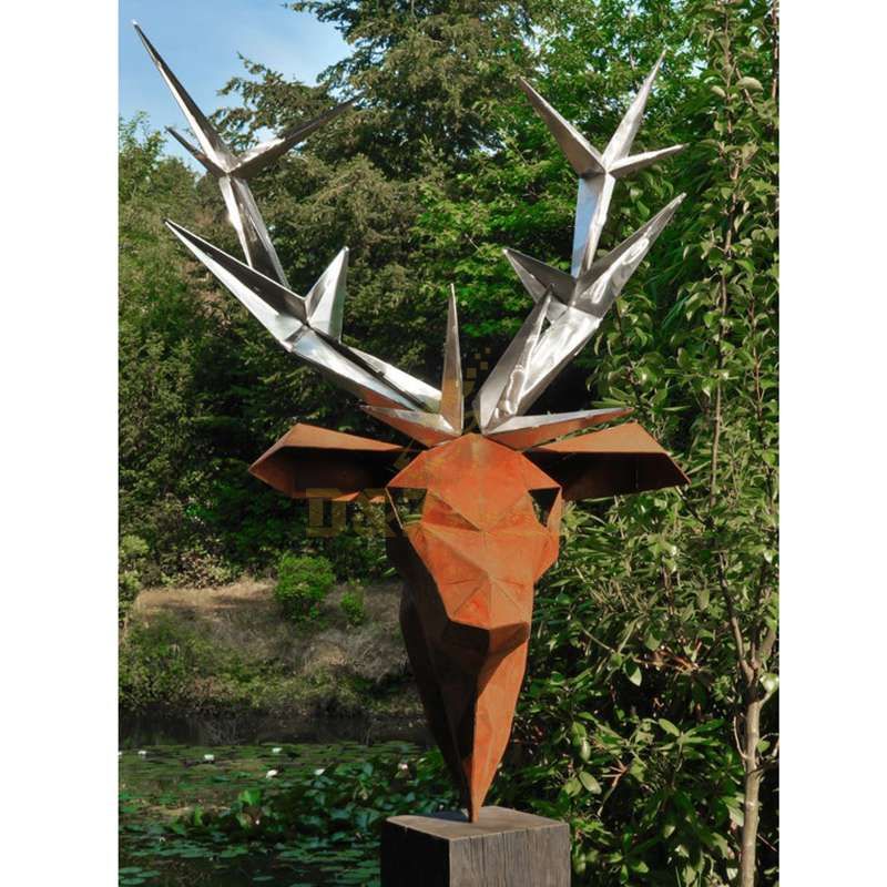 Stainless Steel Deer Head Sculpture for Sale