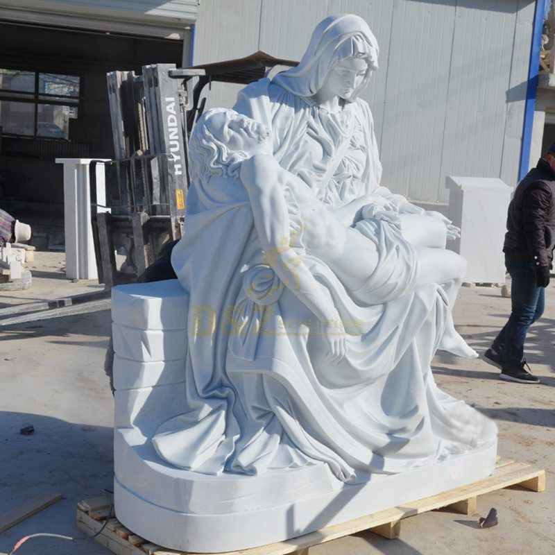 Life Size Marble Virgin Mary Jesus Statues