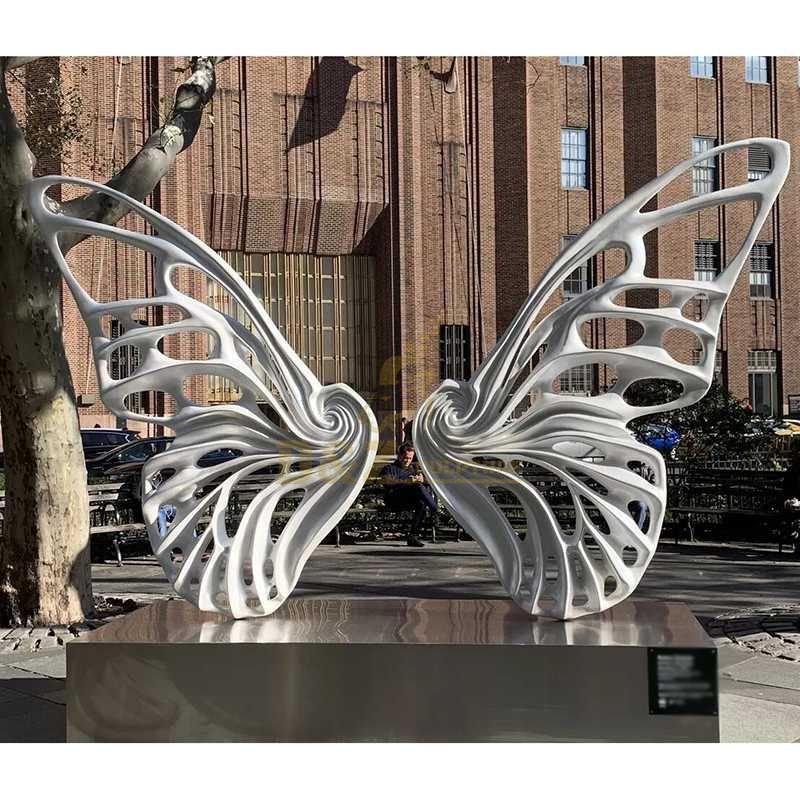 Modern Abstract Stainless Steel Butterfly Sculpture