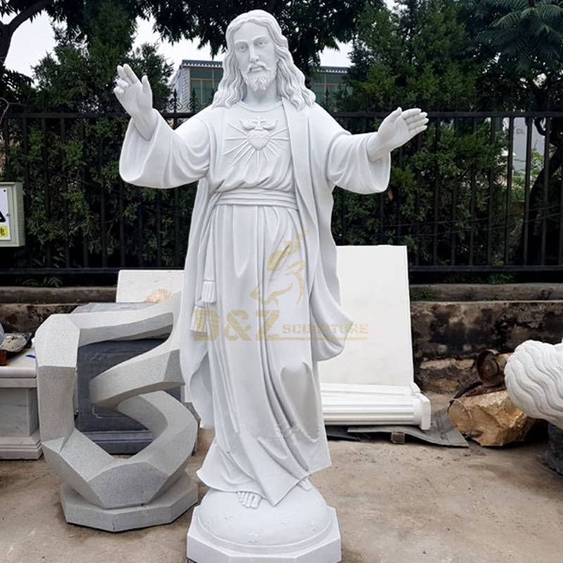 Marble Sacred Heart Jesus Statue