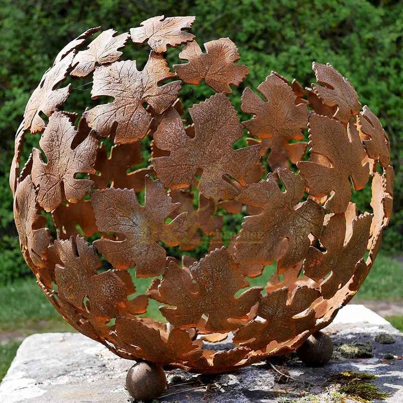 Corten steel ball sculpture