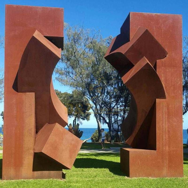 Corten steel outdoor wall art leaf sculpture