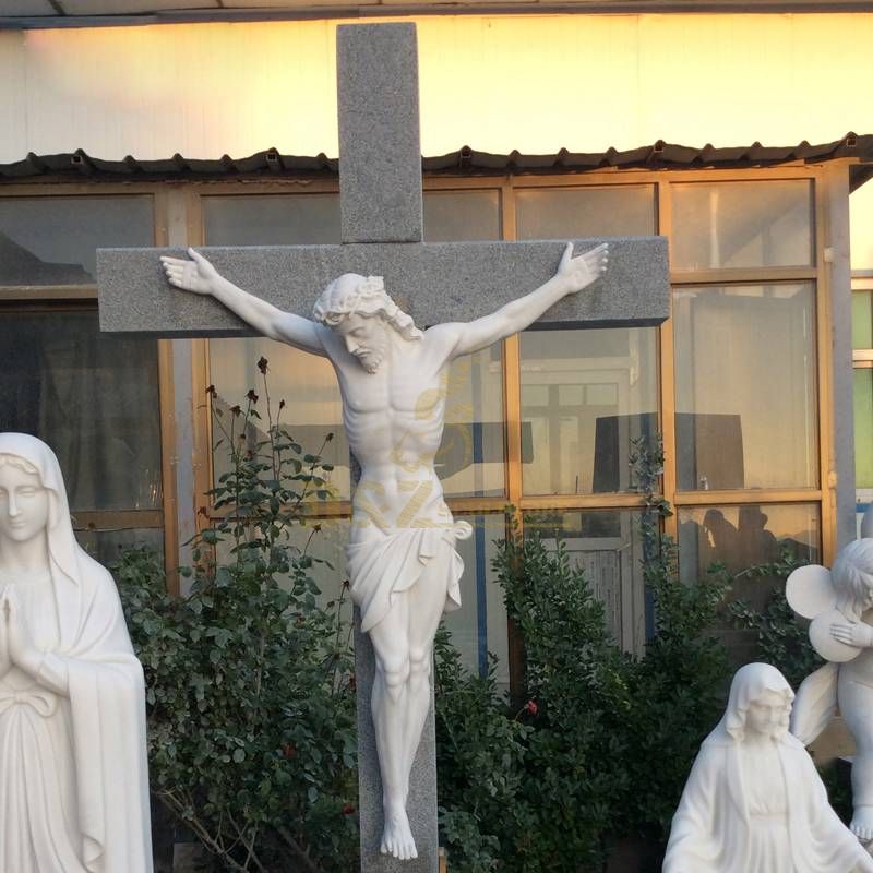 Famous Stone Jesus Statue With Cross