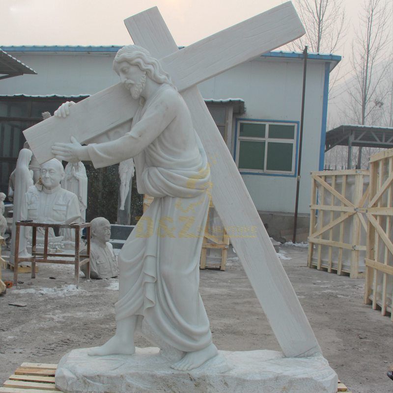 Famous Stone Jesus Statue With Cross