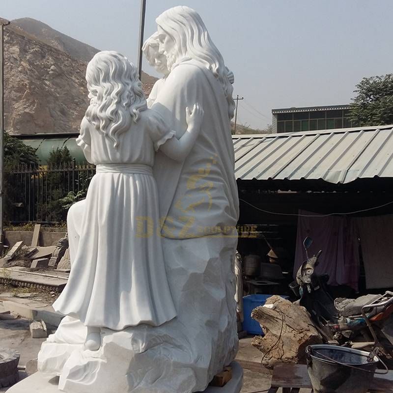 Religious Marble Mary And Baby Jesus Statue