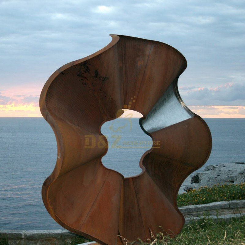 Large Geometric Garden Corten Steel Sculpture