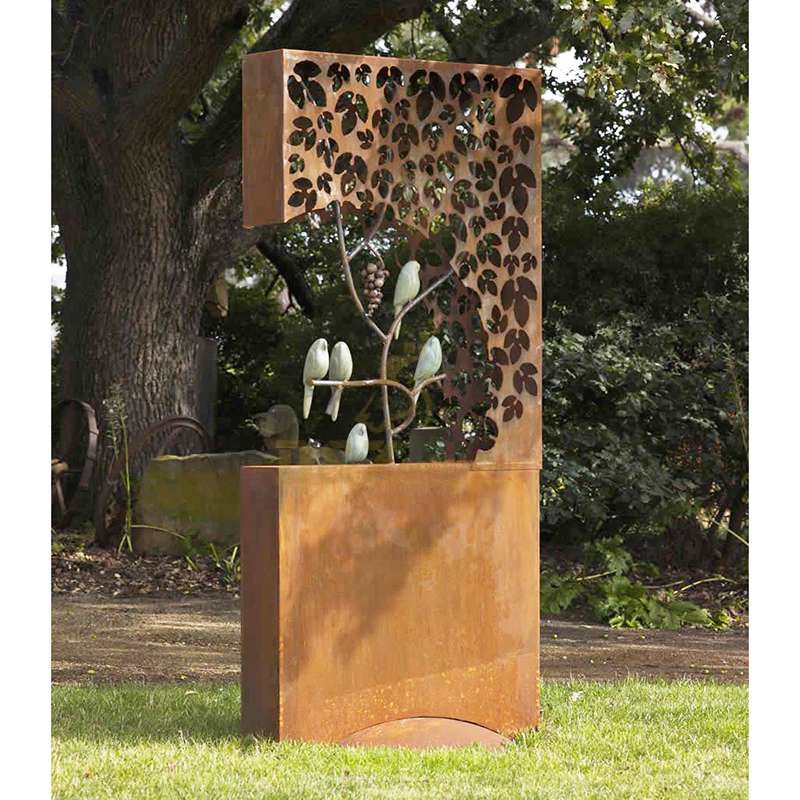 Large Geometric Garden Corten Steel Sculpture