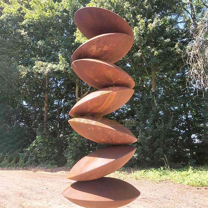 Handstand Outdoor Male Corten steel sculpture