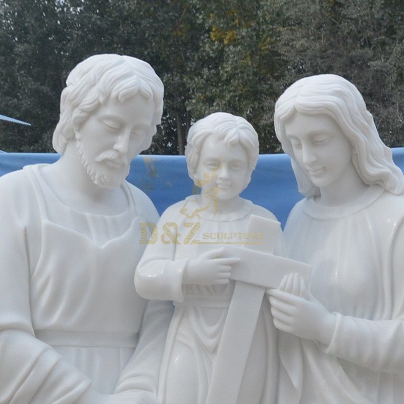 Stone Handicraft Holy Family With Baby Jesus Figurine Catholic Sculptures