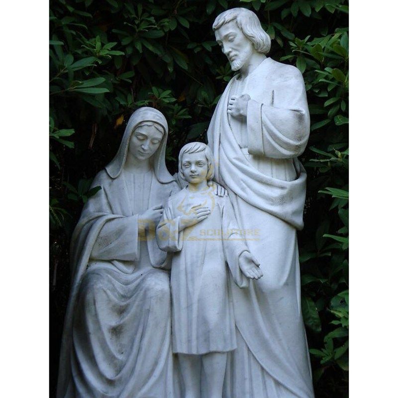 Stone Handicraft Holy Family With Baby Jesus Figurine Catholic Sculptures