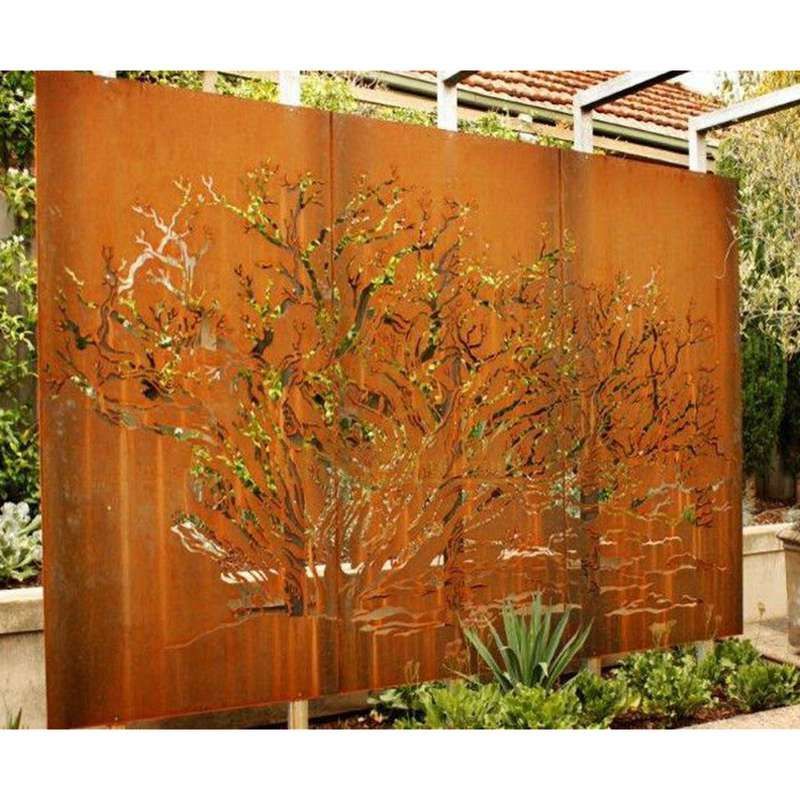 Metal Wall Decorative Corten Steel Garden Screen Sculpture