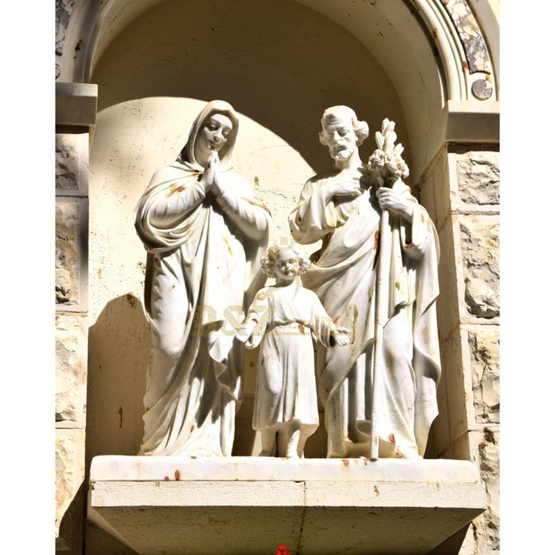 Outdoor Marble Holy Family Statue