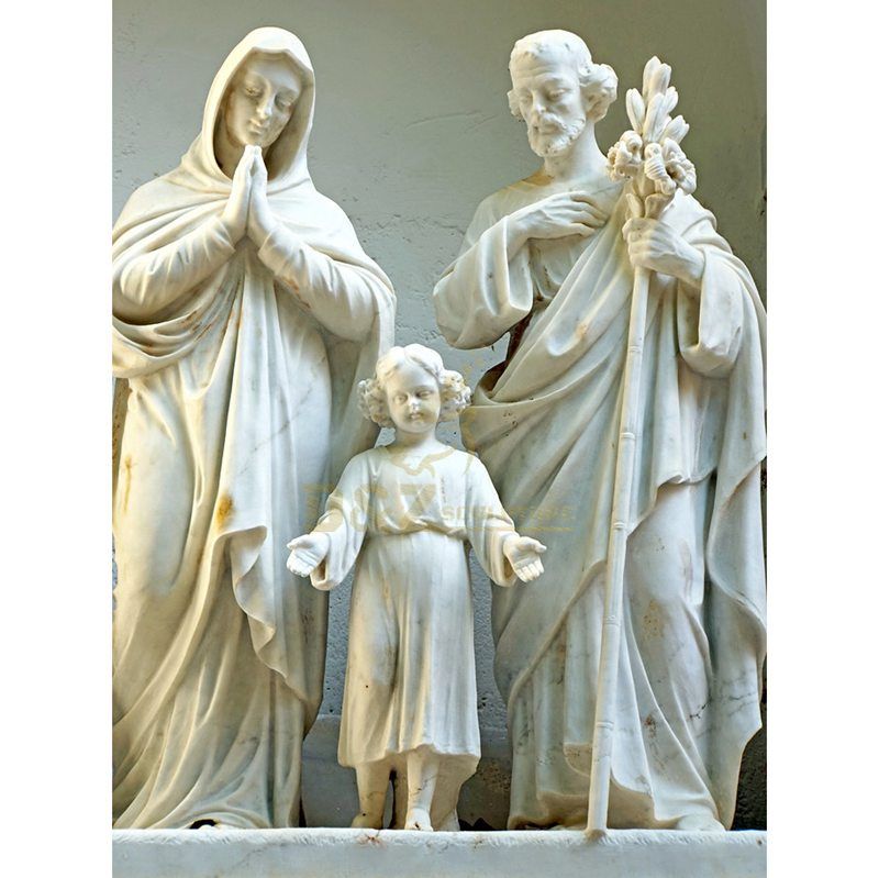 Outdoor Marble Holy Family Statue