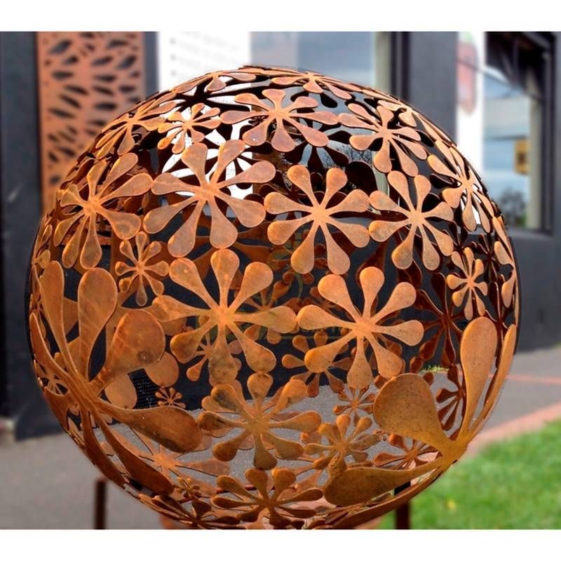 Metal Hollow Corten Steel Ball Sculpture