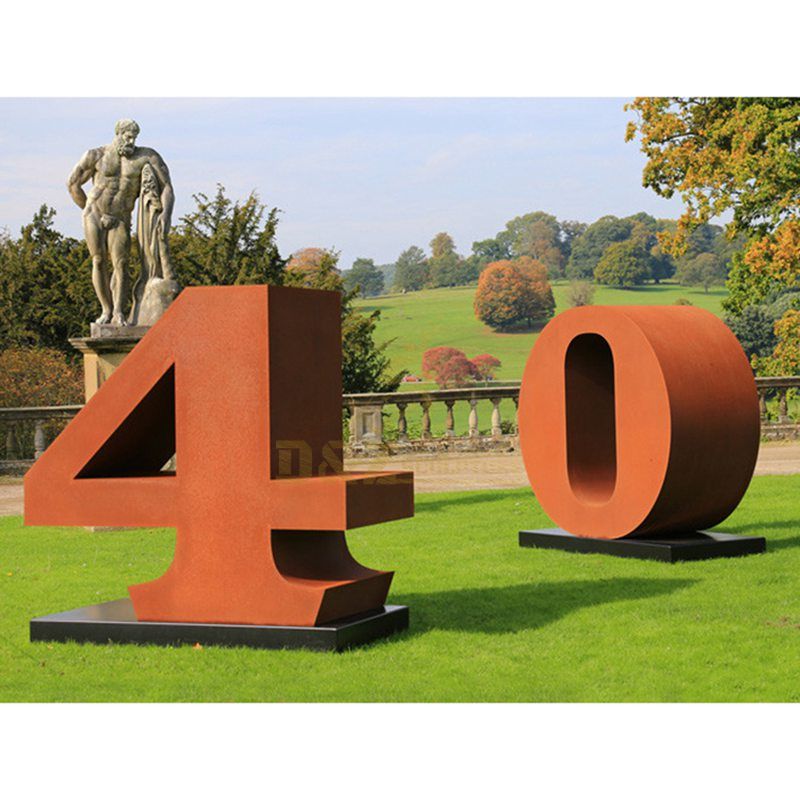 Outdoor Decorative Corten Steel Large Letter Sculpture