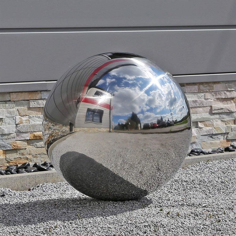 Modern Garden Stainless Steel Contemporary Hollow Ball Sculpture