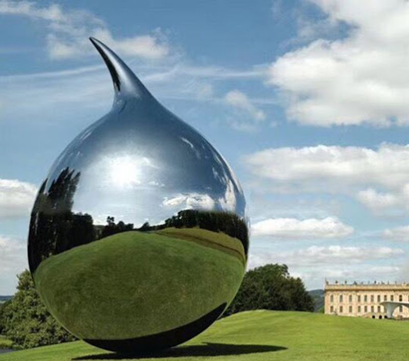 Stainless steel golf ball sculpture for garden decor