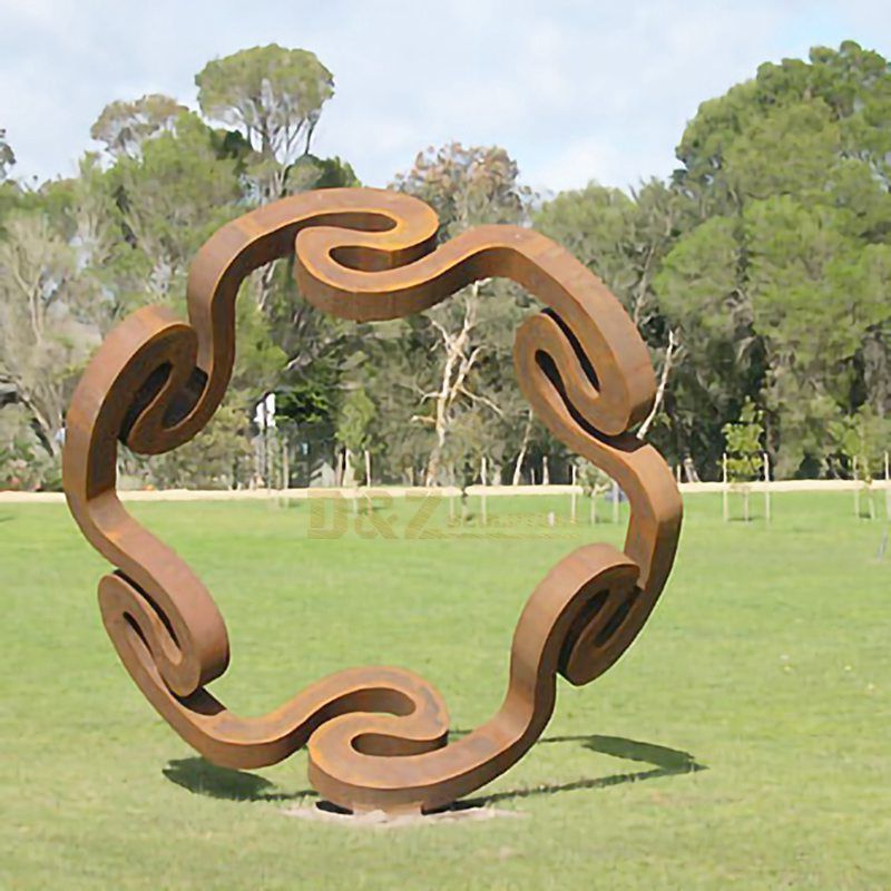 Large Size Curved Circle Corten Steel Sculpture