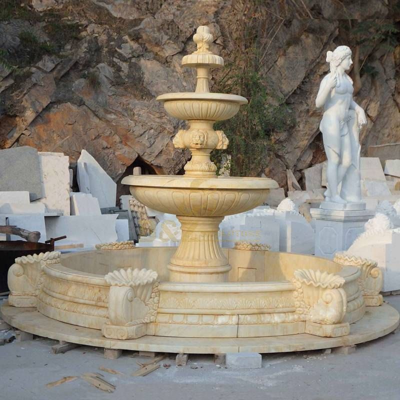 European Style Garden Multitier Limetone Waterfall Stone Fountain