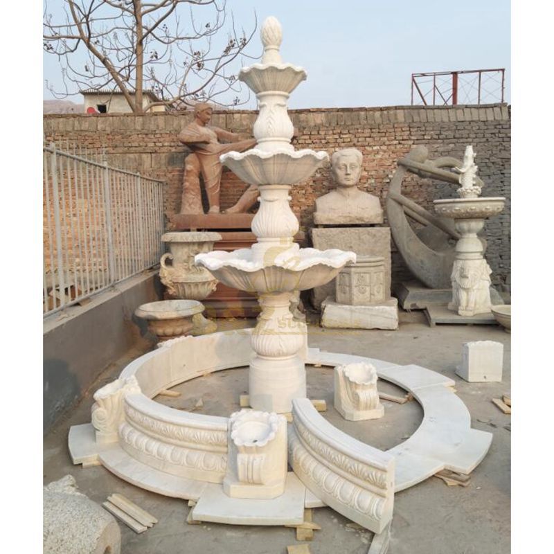 European Style Garden Multitier Limetone Waterfall Stone Fountain