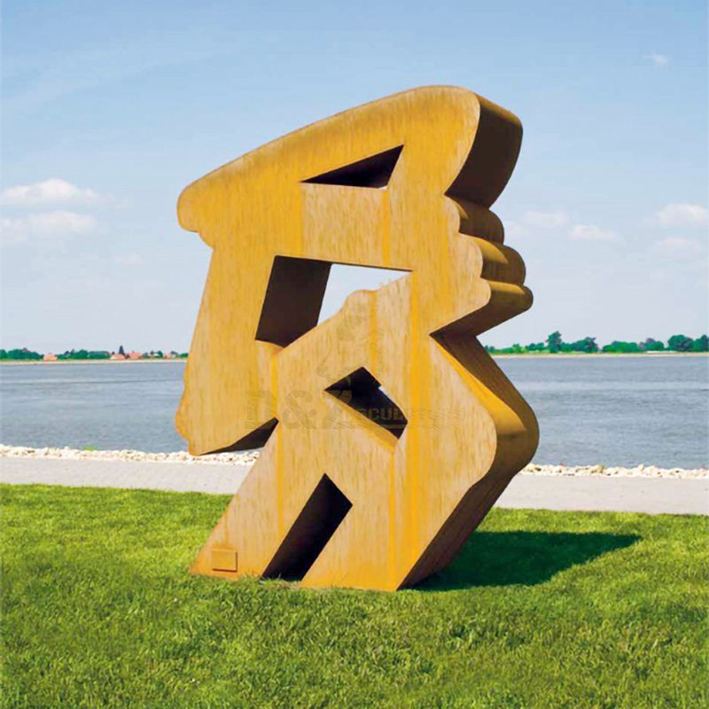 Modern Abstract Corten Steel Art Sculpture Metal Decoration