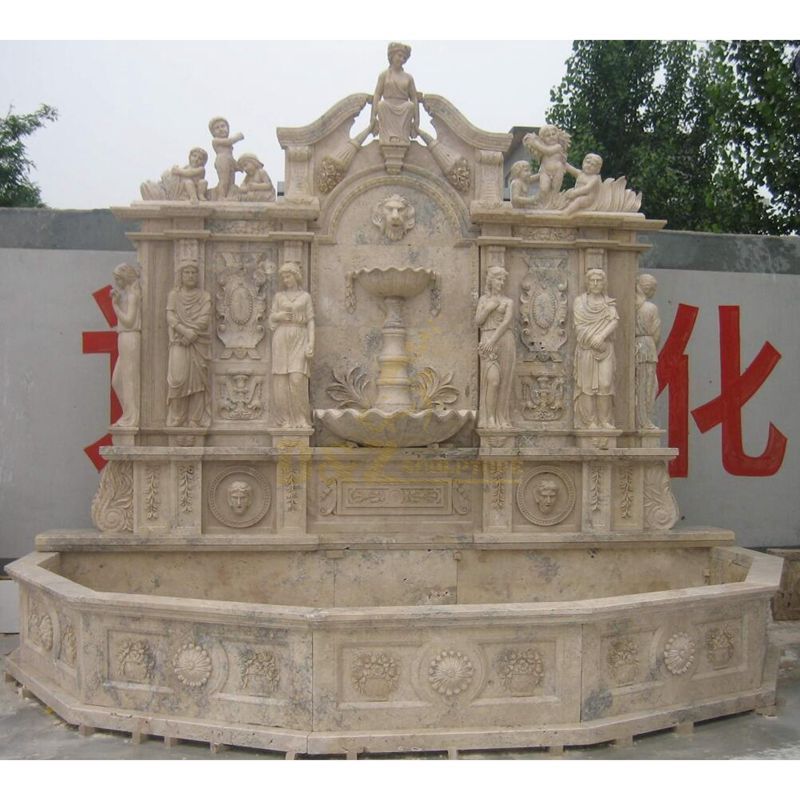 Garden Decoration Marble Water Wall Fountain With Lady Statue