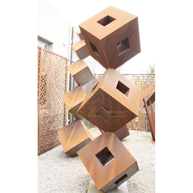 Corten Geometric Steel Metal Decorative Abstract Sculpture