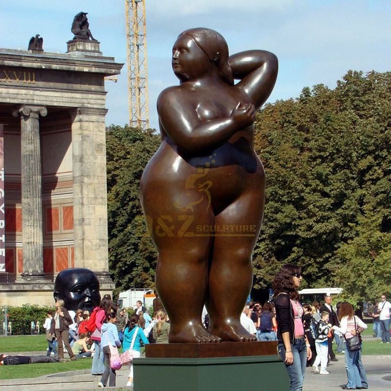 Abstract Fernando Botero Sculpture Fat Woman Lying On Horse
