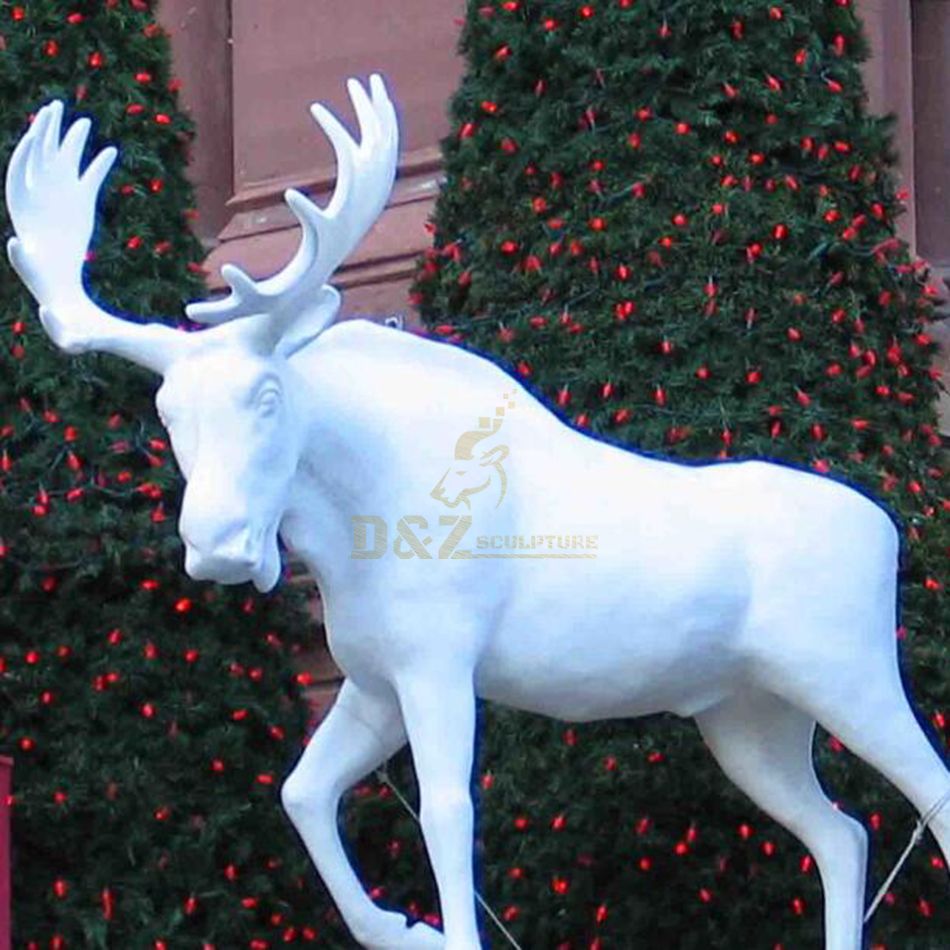 Colorful fiberglass large elk sculpture