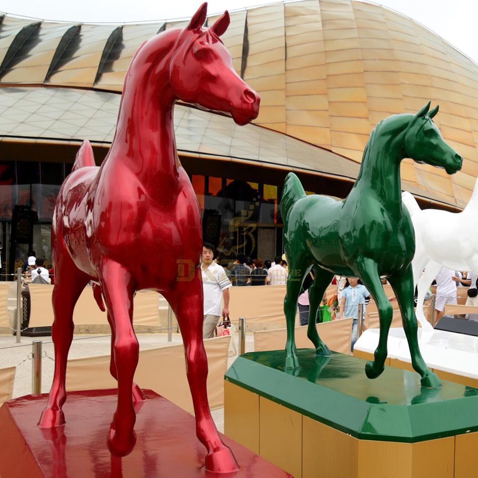 Colorful fiberglass large camel sculpture