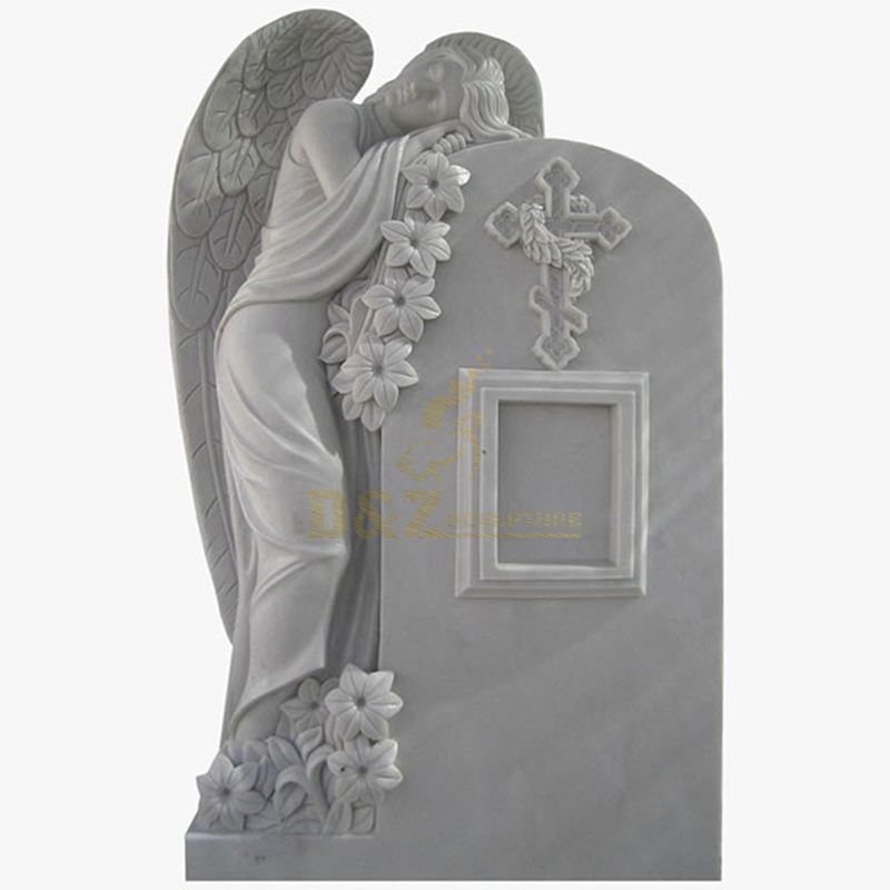 Black Granite Weeping Angel Tombstone