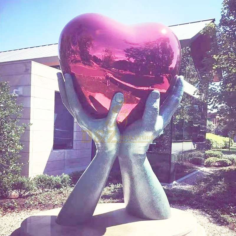Art Modern Heart Shaped Stainless Steel Sculpture