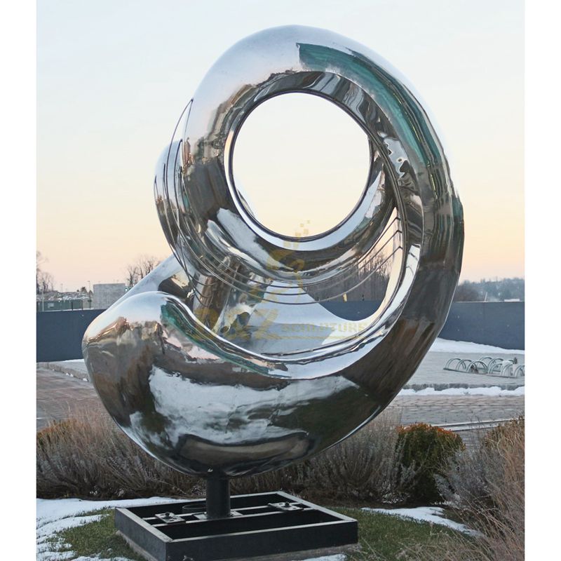 Custom modern outdoor stainless steel sculpture